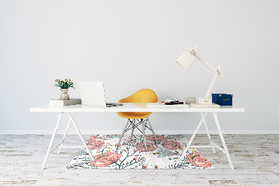 Office chair mat Poppies