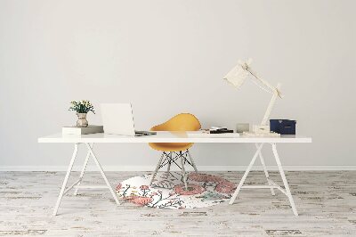 Office chair mat Poppies