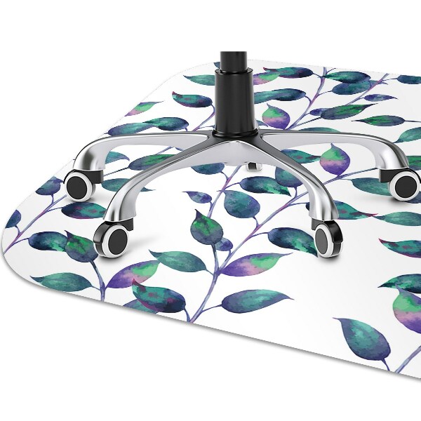 Office chair floor protector fairytale leaves