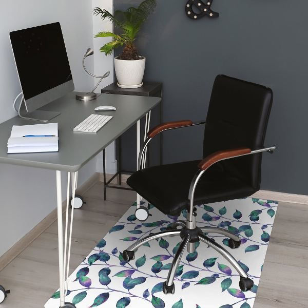 Office chair floor protector fairytale leaves