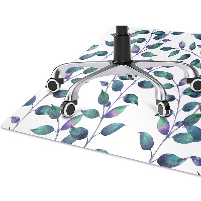 Office chair floor protector fairytale leaves