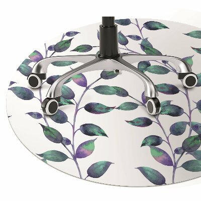 Office chair floor protector fairytale leaves