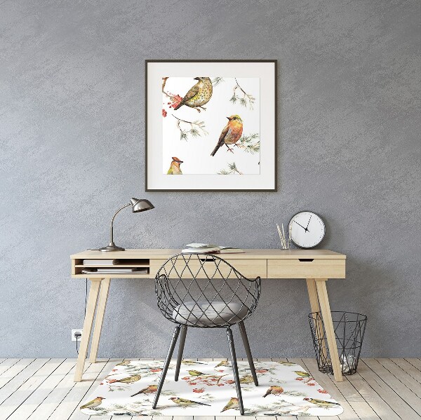 Office chair mat Birds on a branch