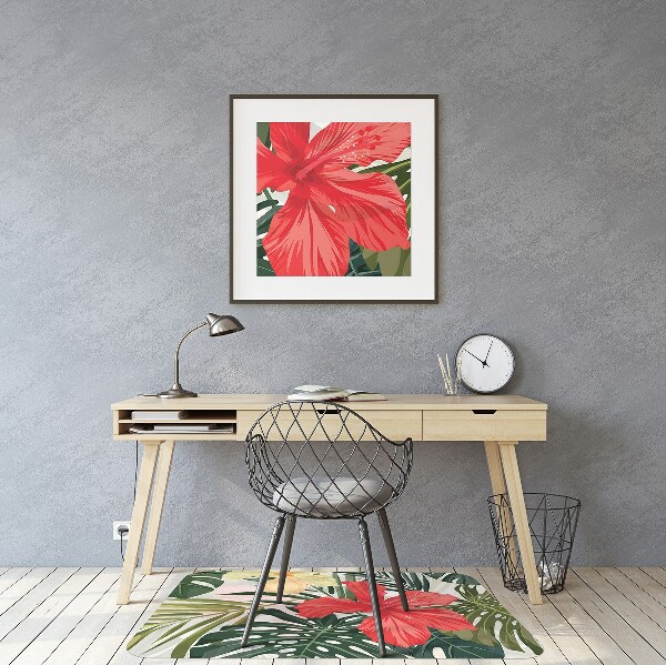 Office chair floor protector Hawaiian island