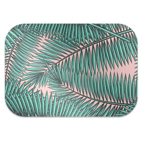 Office chair mat exotic leaf