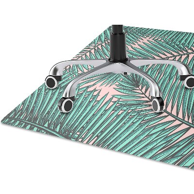 Office chair mat exotic leaf