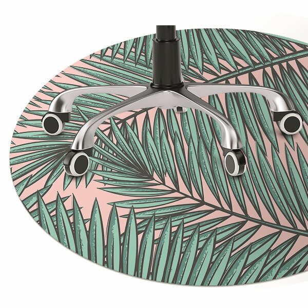 Office chair mat exotic leaf