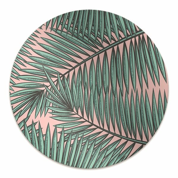 Office chair mat exotic leaf
