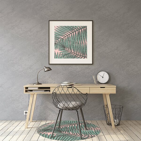 Office chair mat exotic leaf