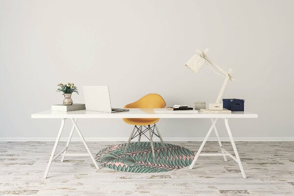 Office chair mat exotic leaf