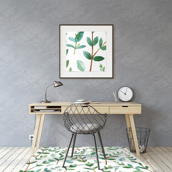 Office chair mat green branches