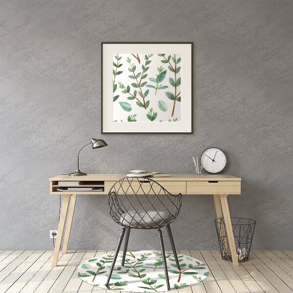 Office chair mat green branches