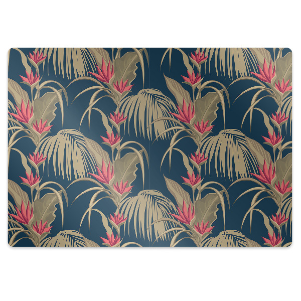 Chair mat floor panels protector tropical Palm Trees