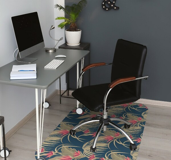 Chair mat floor panels protector tropical Palm Trees
