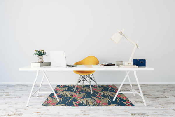 Chair mat floor panels protector tropical Palm Trees