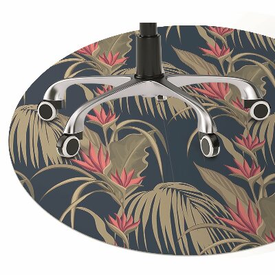 Chair mat floor panels protector tropical Palm Trees