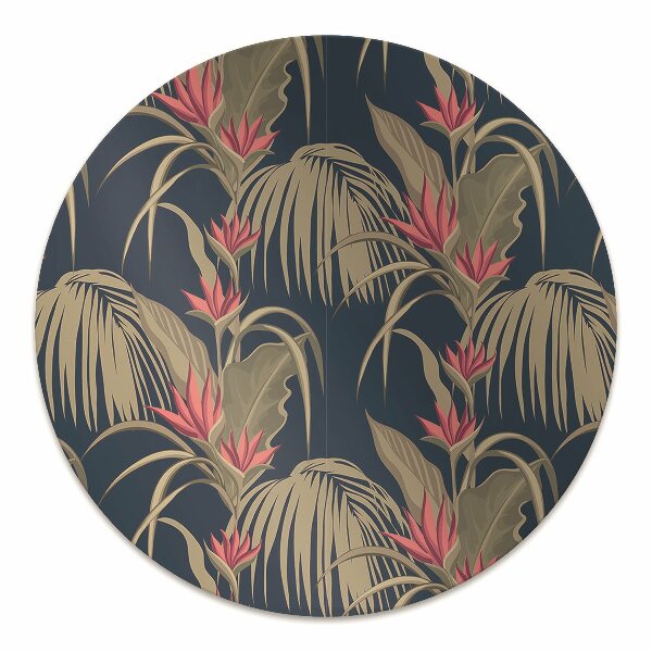 Chair mat floor panels protector tropical Palm Trees