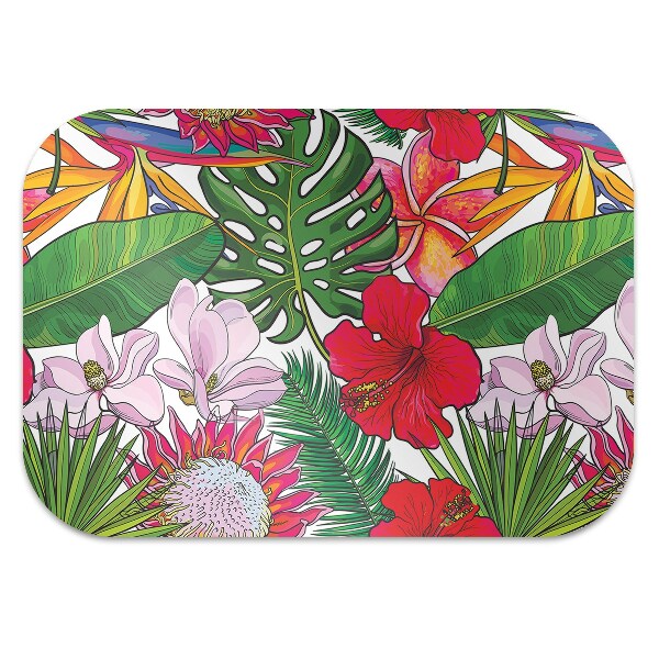 Office chair mat Colorful flowers