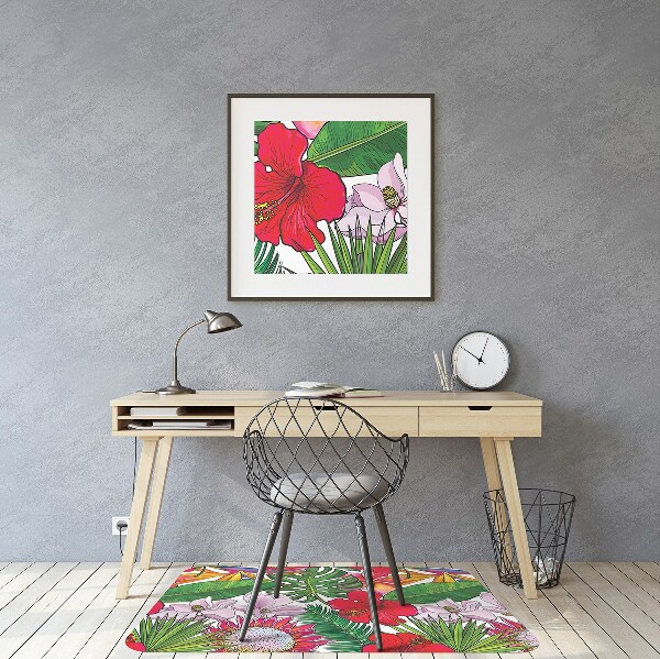 Office chair mat Colorful flowers