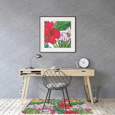 Office chair mat Colorful flowers