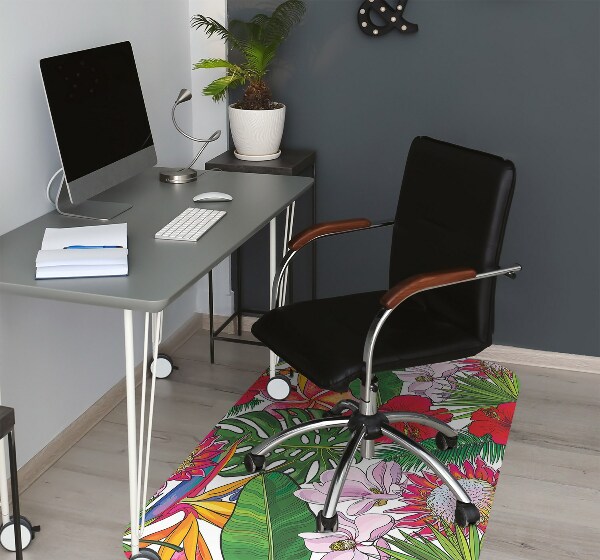 Office chair mat Colorful flowers