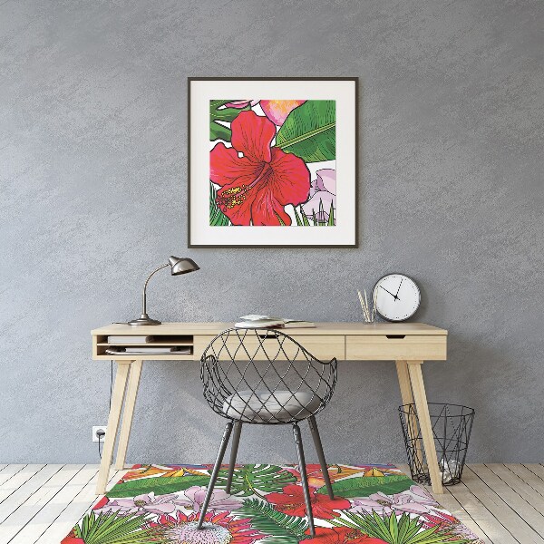Office chair mat Colorful flowers