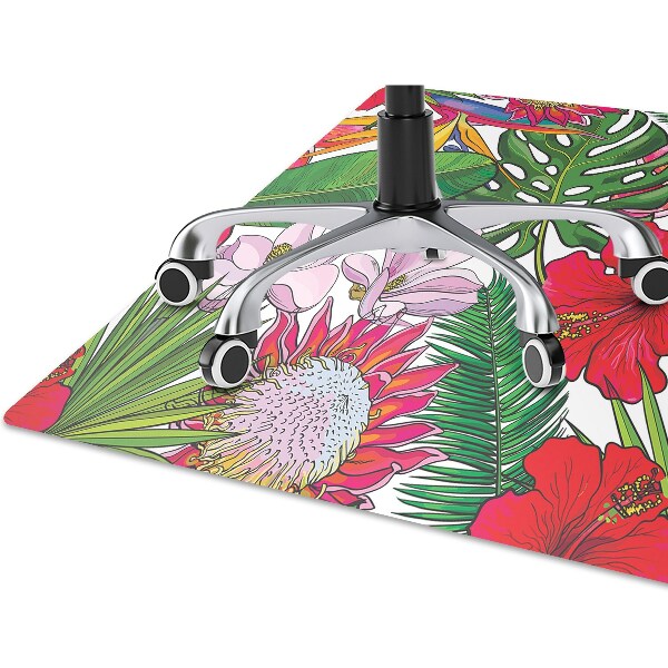 Office chair mat Colorful flowers