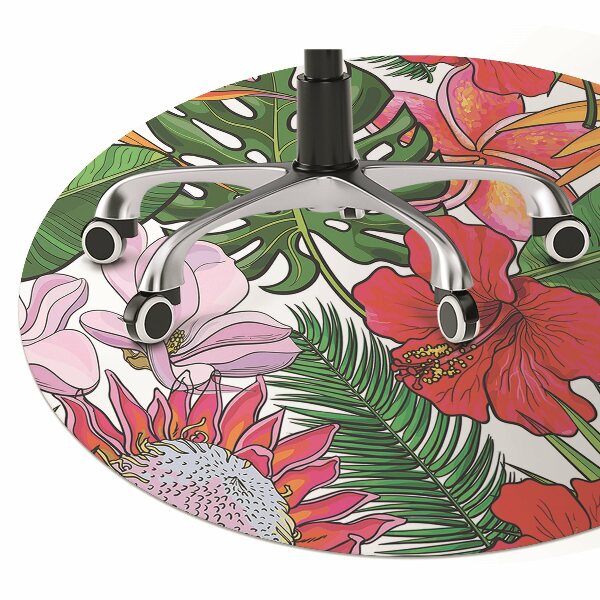 Office chair mat Colorful flowers