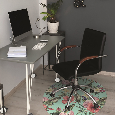 Office chair mat Leaves and flowers