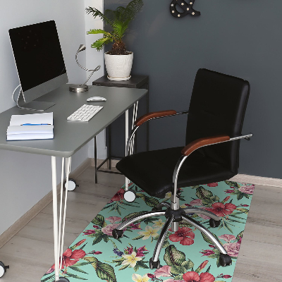 Office chair mat Leaves and flowers