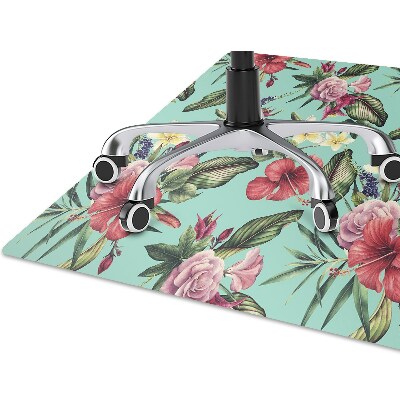 Office chair mat Leaves and flowers