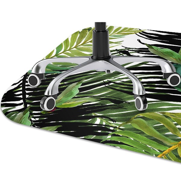 Office chair mat tropical leaves
