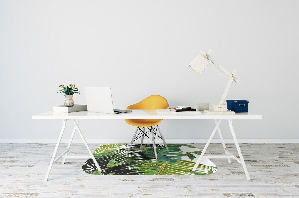 Office chair mat tropical leaves