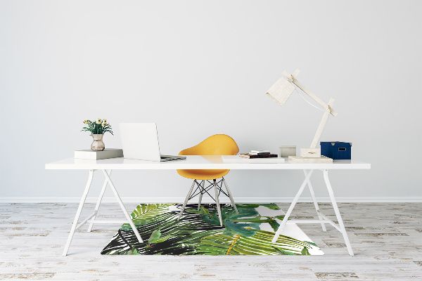 Office chair mat tropical leaves