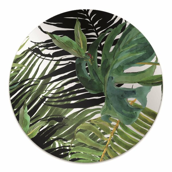 Office chair mat tropical leaves