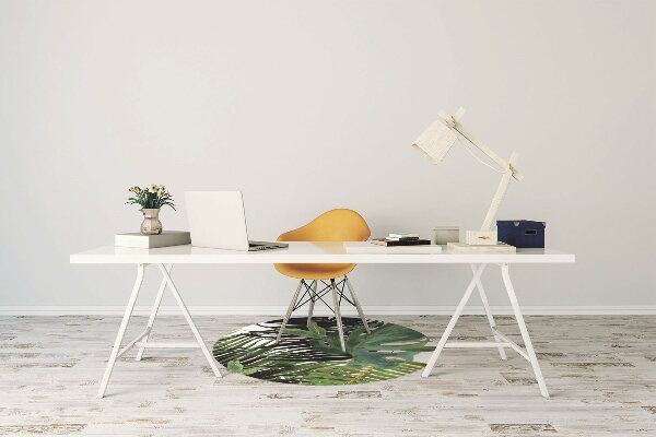 Office chair mat tropical leaves