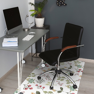 Office chair mat Berries and Flowers