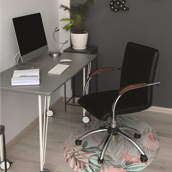 Chair mat floor panels protector pastel flowers