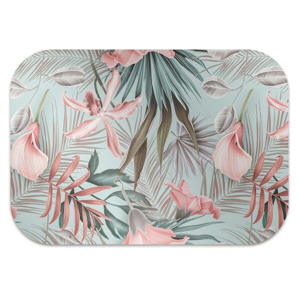 Chair mat floor panels protector pastel flowers