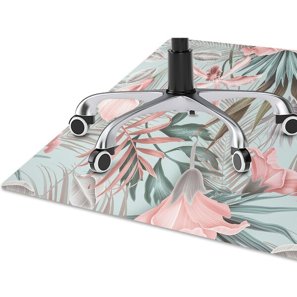 Chair mat floor panels protector pastel flowers