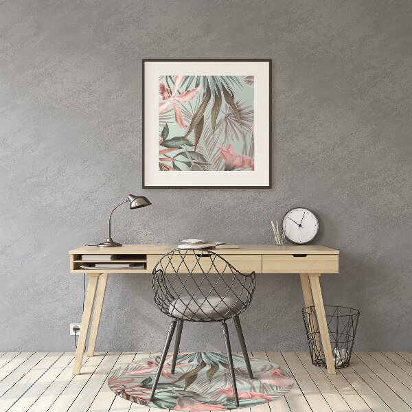 Chair mat floor panels protector pastel flowers