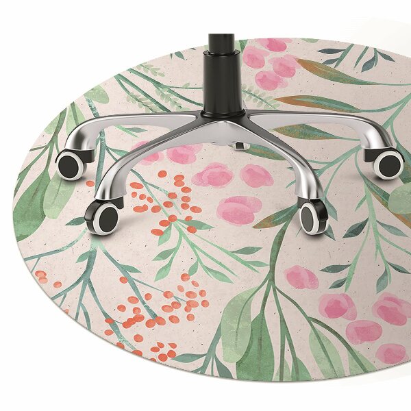 Chair mat floor panels protector rowan leaves