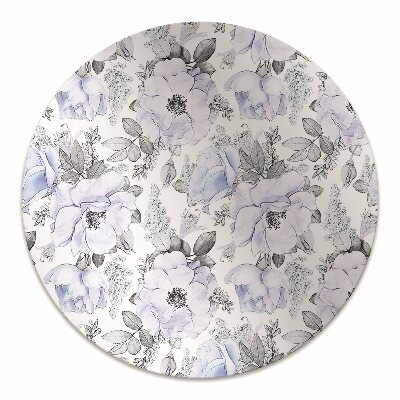 Office chair mat blue roses