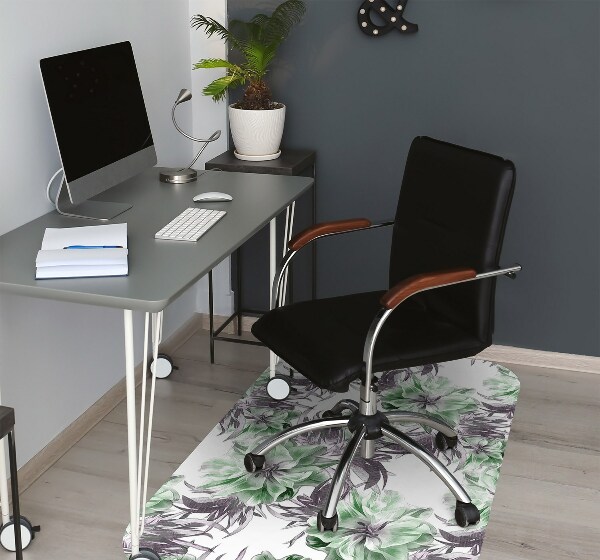 Office chair mat magical flowers
