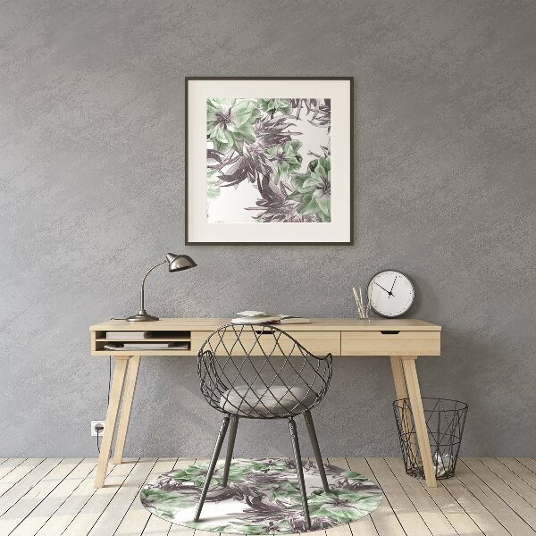Office chair mat magical flowers