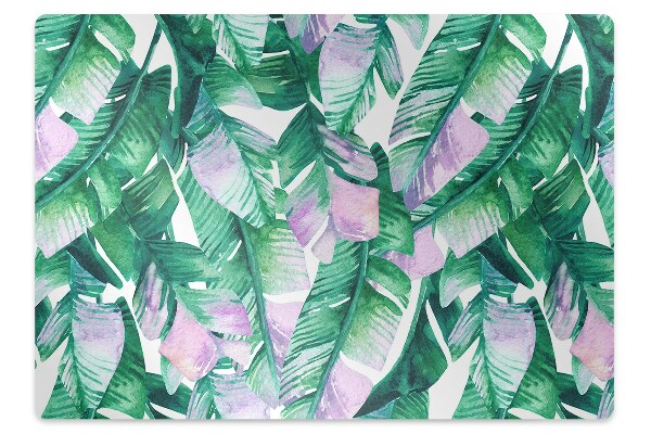 Chair mat floor panels protector pastel leaves