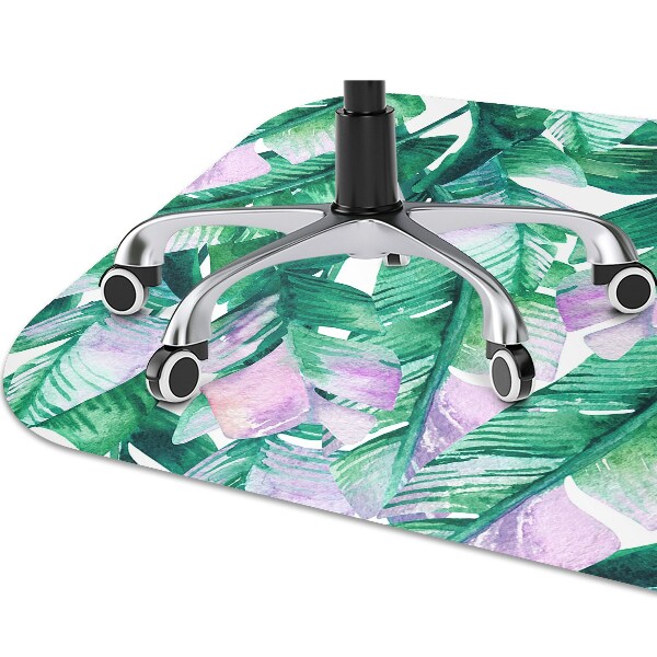 Chair mat floor panels protector pastel leaves