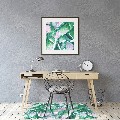 Chair mat floor panels protector pastel leaves