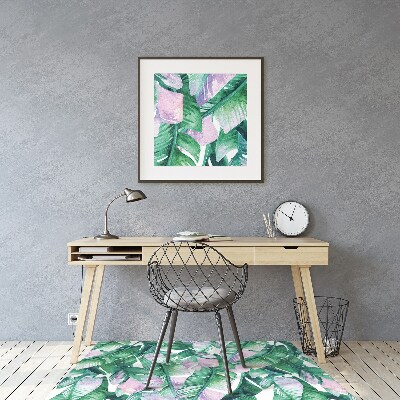 Chair mat floor panels protector pastel leaves