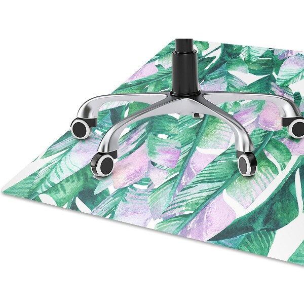 Chair mat floor panels protector pastel leaves